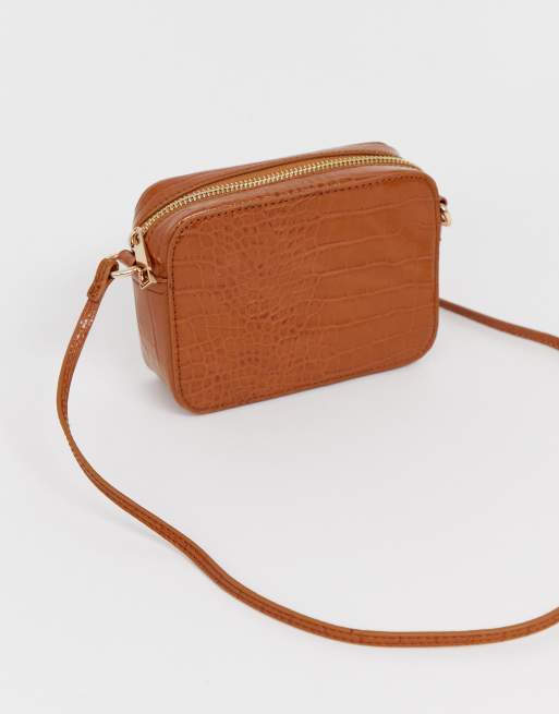 ASOS DESIGN croc effect cross body camera bag ASOS