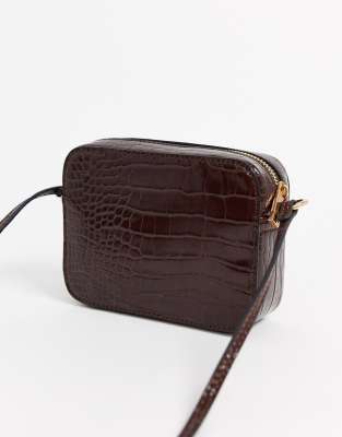 croc effect cross body bag