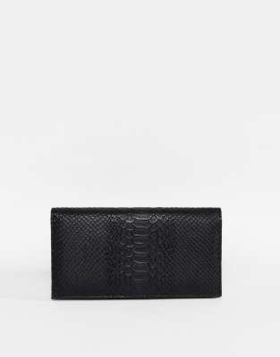 asos black croc shoulder bag