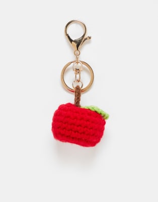 ASOS DESIGN ASOS DESIGN crochet apple bag charm-Multi