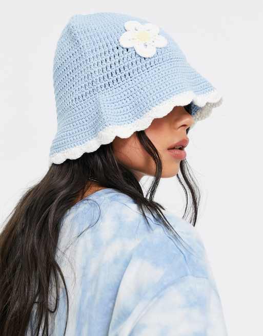 Blue store crochet hat