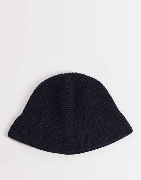 ASOS DESIGN crochet hat in black - view 1