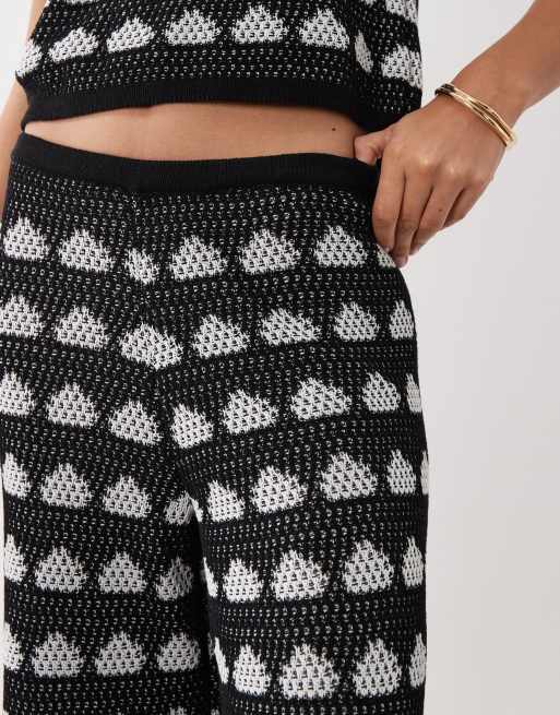 ASOS DESIGN crochet knit beach pants in polka dot (part of a set), 4 of 5