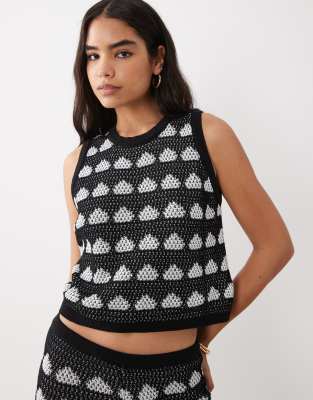 Asos Design Crochet Knit Beach Tank Set In Multi