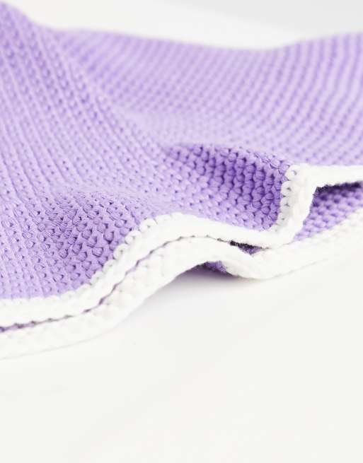 ASOS DESIGN crochet knit bucket hat in lavender | ASOS