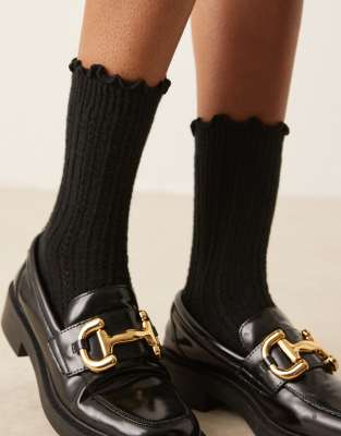 Asos Design Crochet Knit Frill Edge Socks