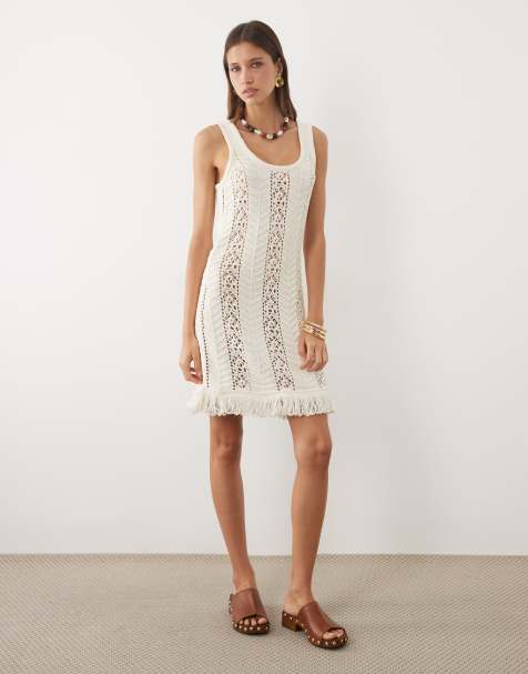 asos short white dress ASOS DESIGN tie detail mini dress in white