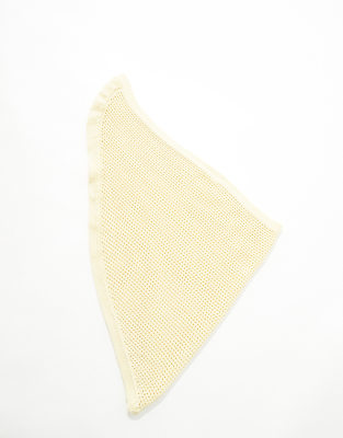 Asos Design Crochet Knit Head Scarf In Yellow