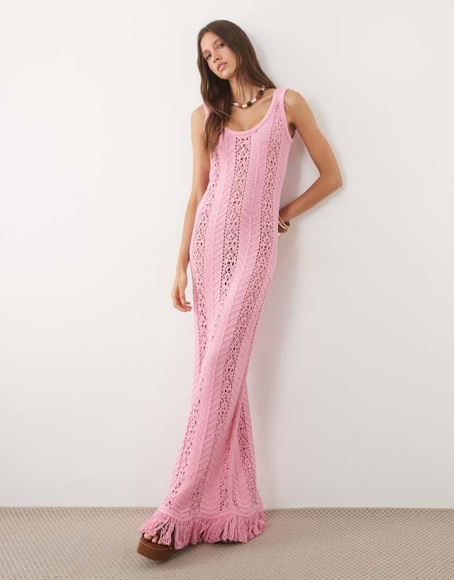 ASOS Design - Crochet Knit Maxi Dress - Women - Polyester - M