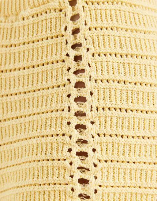 ASOS DESIGN crochet knit micro shorts in buttermilk (part of a set), 5 of 5