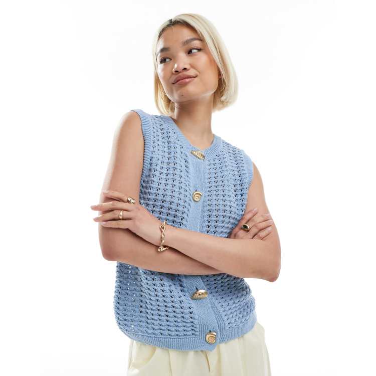 unof Knit tank top ブルー Navycore Color Block Knit Tank Top – Acegolfs