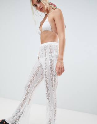 white lace trouser co ord