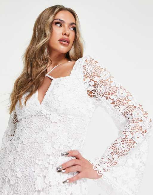 Asos long sleeve outlet lace mini prom dress