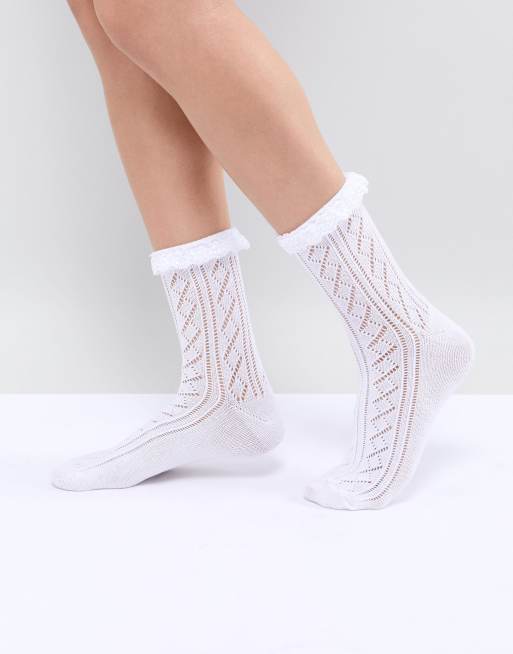 Crochet lace outlet socks