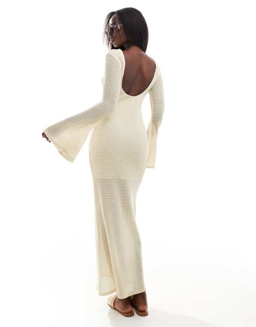 georgette long dress for women Ladivine - CD0192 Sheer Bishop Sleeve Gown