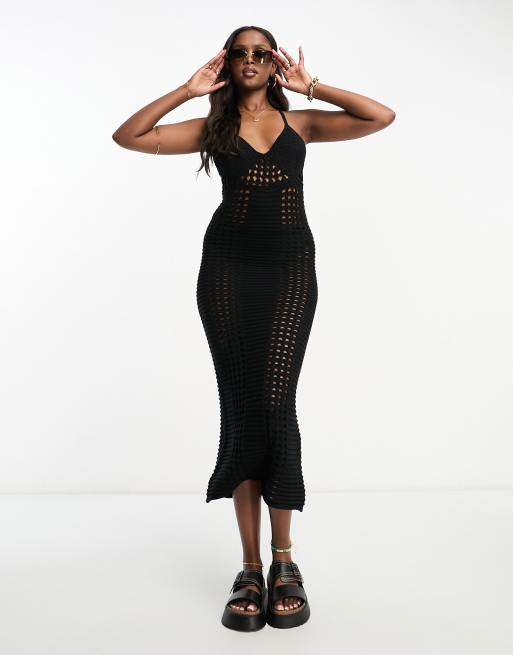 Asos black maxi sale