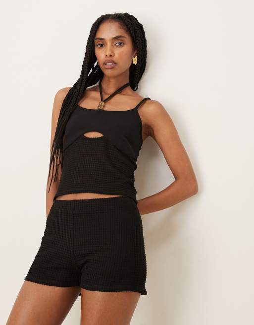ASOS DESIGN crochet micro shorts in black part of a set ASOS