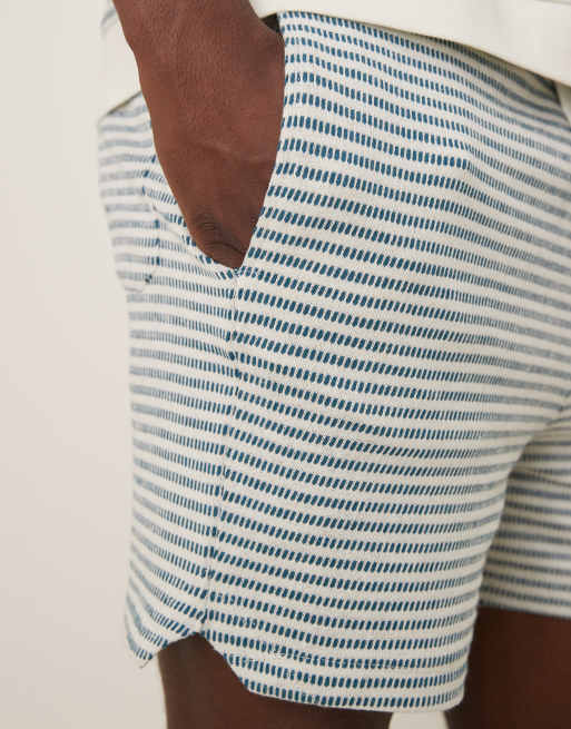ASOS DESIGN crochet shorts in neutral textured stripe (part of a set), 4 of 5