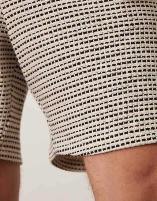 ASOS DESIGN crochet striped mid length shorts in black and white - part of a set