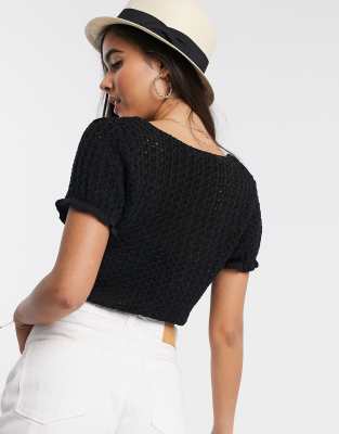 crochet tie front top