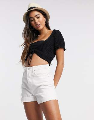 asos black crop top