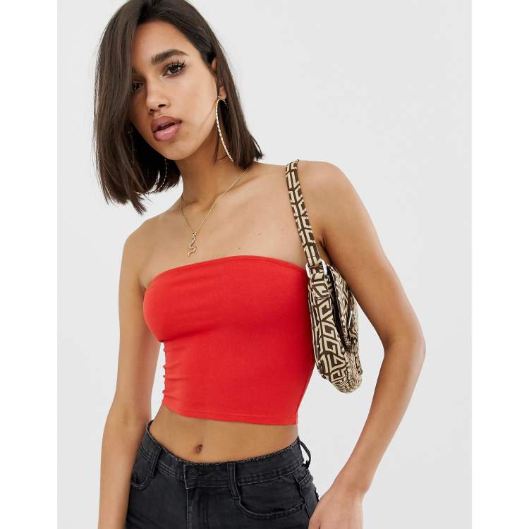 Asos red best sale crop top