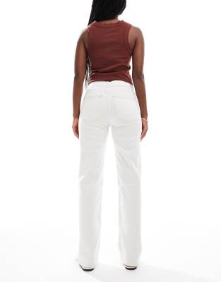 Asos Design Crop Comfort Stretch Straight Leg Jeans In Burgundy