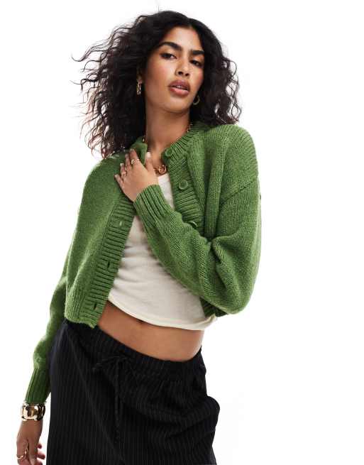 Cropped orders crew neck cardigan