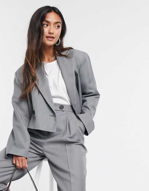 Cropped on sale blazer suit