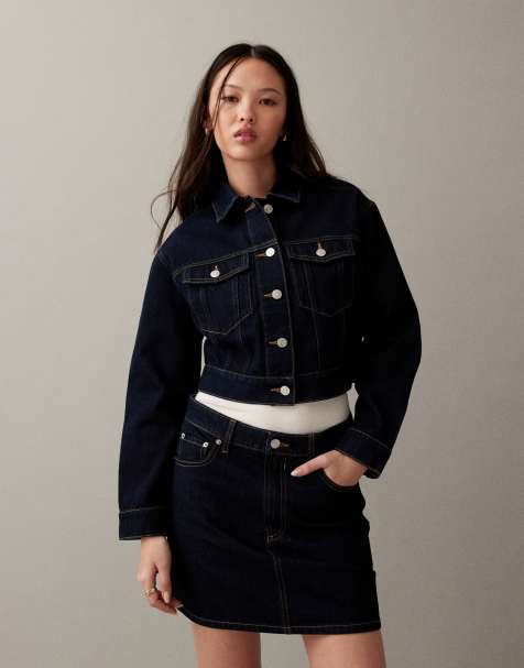 ASOS DESIGN crop denim jacket in rinse