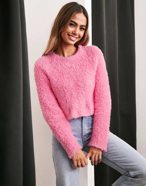 Fluffy cropped online jumper