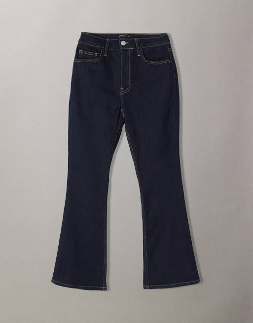 ASOS DESIGN crop kick flare jeans in rinse, 5 of 7