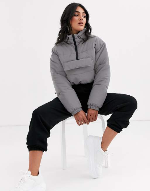 REFLECTIVE CROP PUFFER JACKET