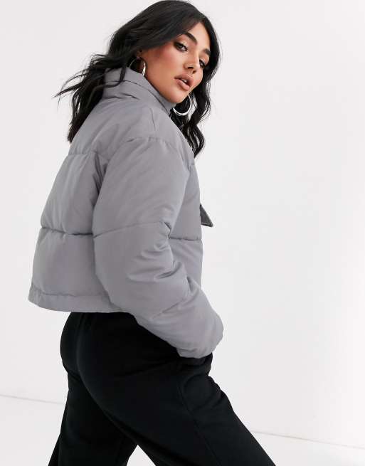 REFLECTIVE CROP PUFFER JACKET