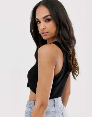asos black halter neck top