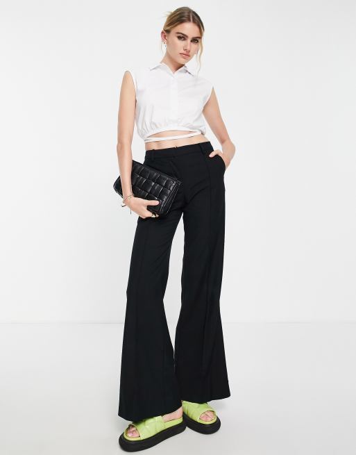 ASOS DESIGN crop shirt with tie waist detail in white, 4 of 4