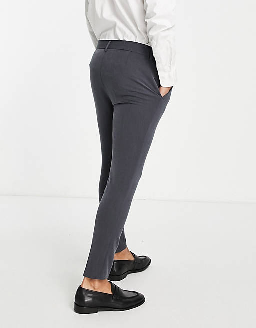 Trousers & Chinos crop super skinny smart trousers in charcoal 