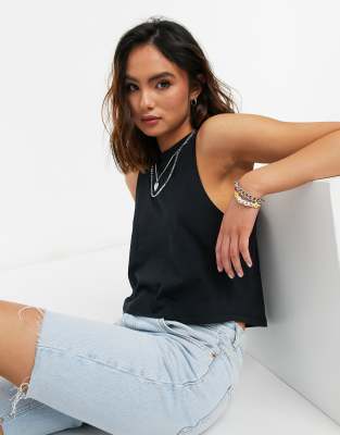 asos black sleeveless top