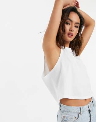 ASOS DESIGN crop swing tank in white