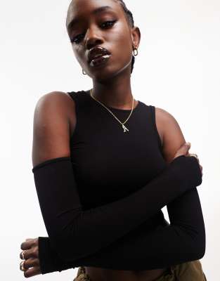 Crop Top Twiin Ascend Épaules Dénudées - Taille XS - Noir - Neuf Avec Étiquettes