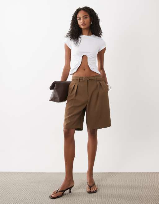 ASOS DESIGN - Crop top a maniche corte bianco con ferretto, 4 di 4