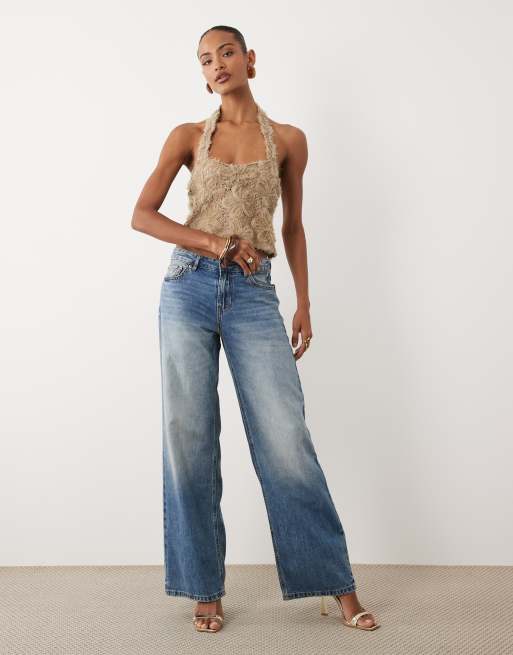ASOS DESIGN - Crop top dos nu en dentelle fleurie texturée - Naturel, 2 de 4
