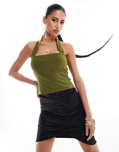 ASOS DESIGN - Crop top dos nu - Kaki - view 1