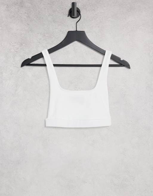 ASOS DESIGN - Crop top met open zijkant in wit ASOS