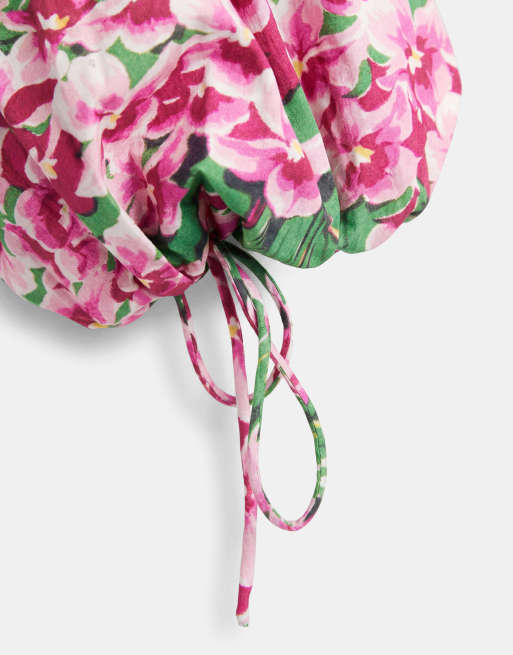 ASOS DESIGN - Crop top met pofmouwen en bloemenprint, 8 van 8