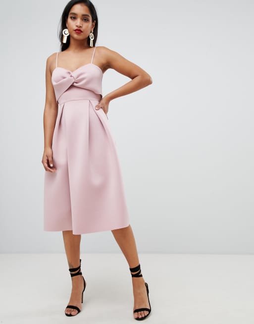 Asos design bandeau crop shop top prom midi dress