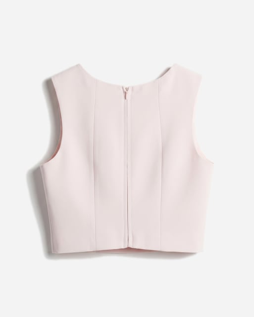 ASOS DESIGN - Crop top sartoriale rosa, 6 di 11