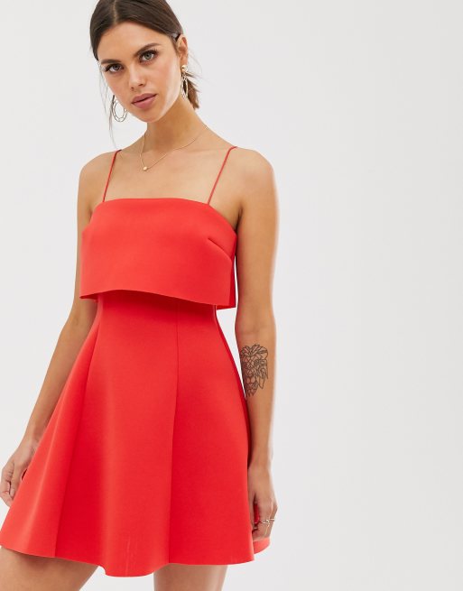 ASOS DESIGN crop top scuba mini skater dress | ASOS