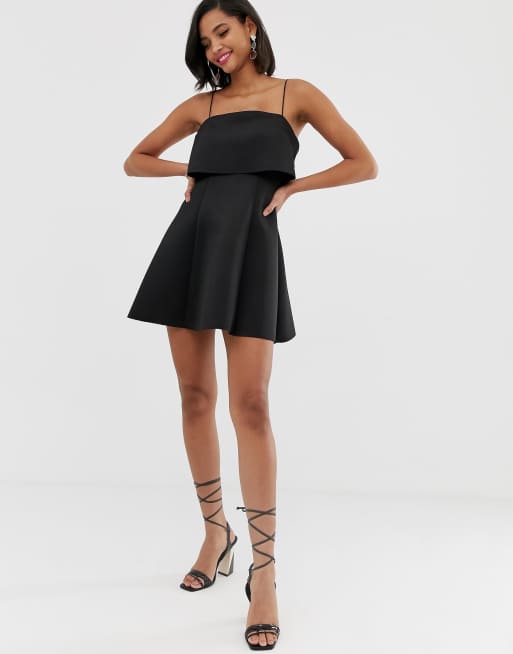 Asos design crop top scuba skater mini on sale dress