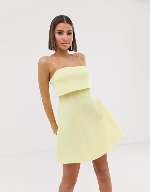 Asos design crop top 2025 scuba skater mini dress